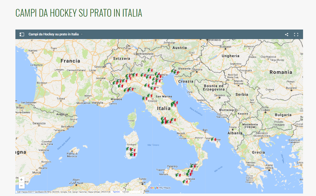 Federhockey.it: E’ online la sezione “Campi da Hockey su Prato in Italia” 