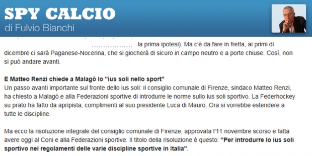 IUS SOLI, Il Comune di Firenze chiede di seguire il modello FIH